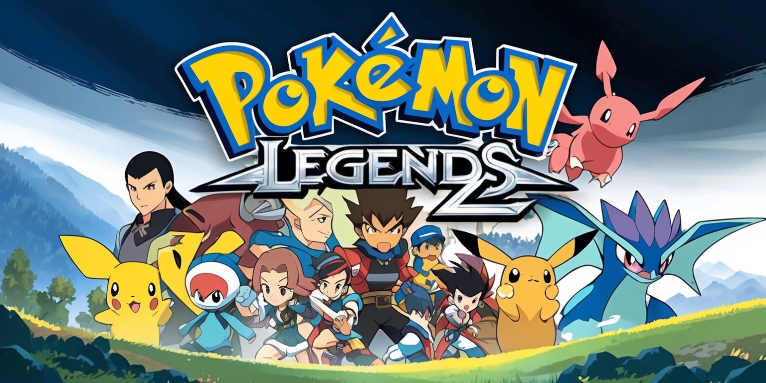 A vibrant poster featuring the logo of Pokémon Legends: Z-A game, with a bold font and metallic silver lettering, set against a dark blue background with subtle gradient effects, showcasing a mixture of earthy tones and bright colors, including the game's main characters, trainers with determined facial expressions, and various Pokémon, such as Zacian and Zamazenta, in a dynamic composition, with the trainers having distinctive facial features, different skin colors, and unique hairstyles, and the Pokémon exhibiting their signature moves, amidst a scenic landscape with rolling hills, misty mountains, and a few trees, all beautifully illustrated in a stunning anime-style artwork, with the overall design exuding a sense of adventure, action, and fantasy.