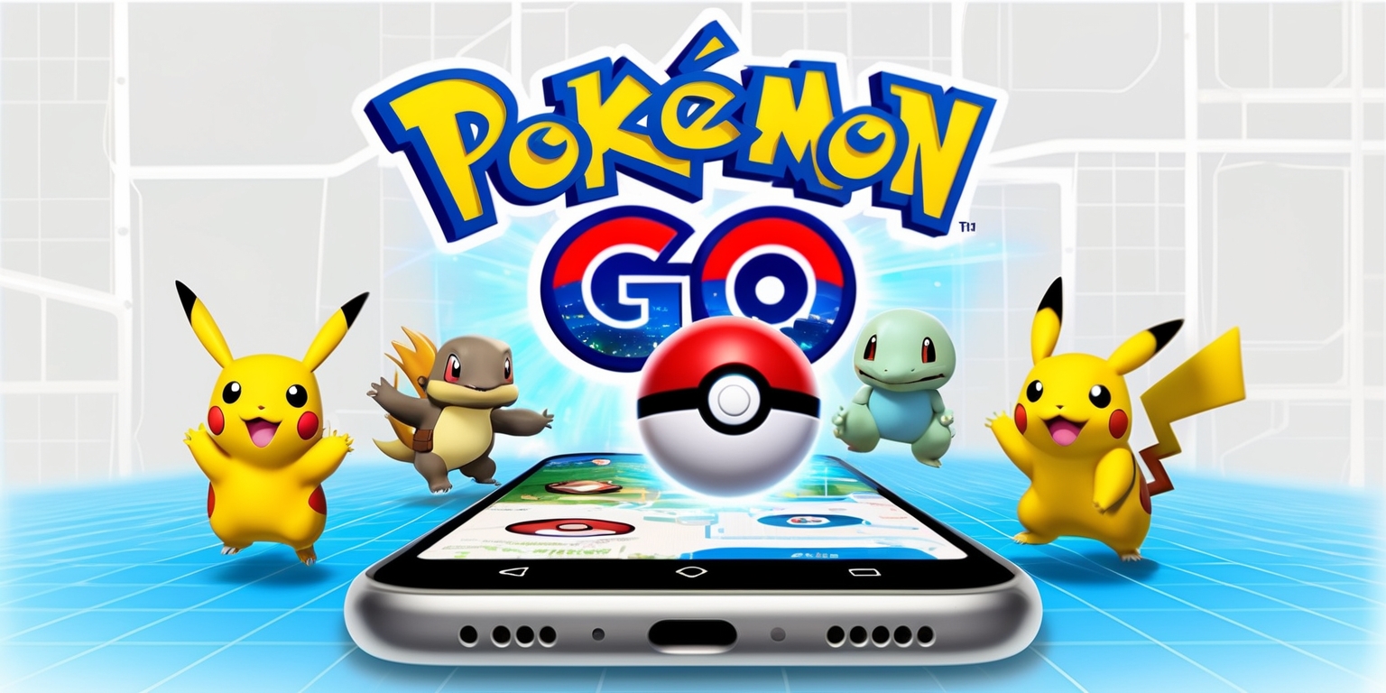 A bright and colorful illustration of the Pokémon GO app on a modern smartphone screen, showcasing a vibrant and bustling virtual environment with various Pokémon characters, Poké Balls, and game interface elements, against a clean and minimalist background, with the iconic Pokémon GO logo prominently displayed at the top, rendered in a bold, rounded font with a red and blue color scheme, and subtle gradient effects to give it a dynamic and futuristic look, with a few Pokémon such as Pikachu, Charmander, and Squirtle roaming freely in the background, each with distinct facial features and textures, set against a subtle grid pattern resembling a city map, with a faint blue glow emanating from the screen to suggest a sense of excitement and adventure.