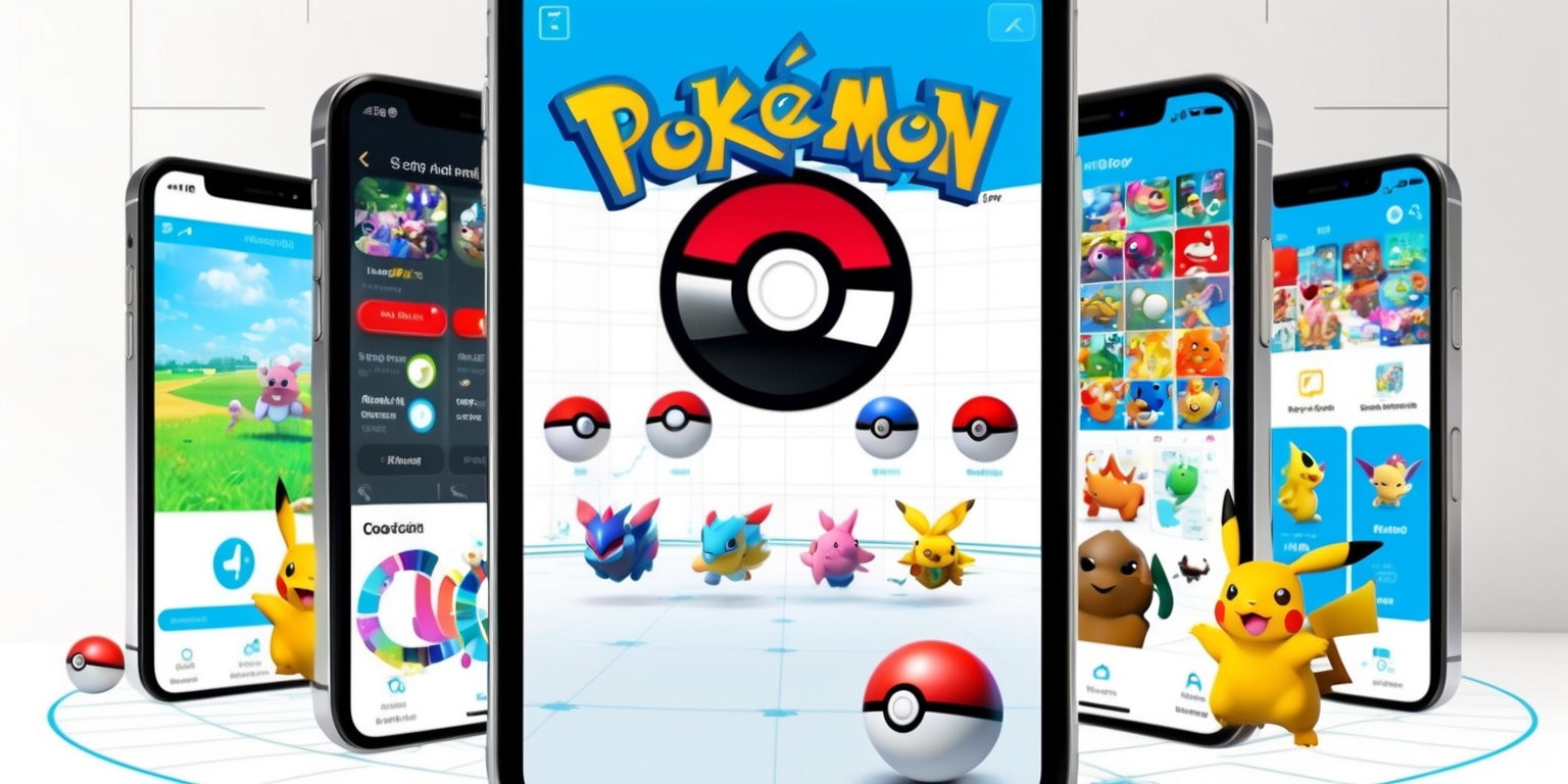 A modern smartphone screen displaying the Pokémon Go app, with a vibrant and colorful interface that showcases various Pokémon characters, icons, and graphics in high-resolution detail, set against a clean and minimalistic white background, with the app's logo prominently featured at the top in bold, rounded font with a bright blue and red color scheme, surrounded by menus, buttons, and other interactive elements that are neatly organized and easily accessible, with a subtle grid pattern and gentle shadows to give the design some depth, and a few poké balls and creatures scattered throughout the screen to add a touch of whimsy and adventure.